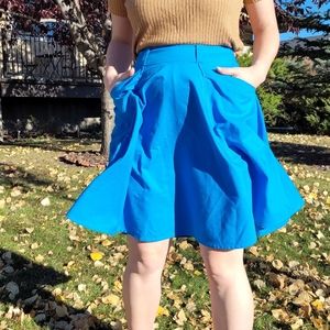 Handmade retro blue circle skirt